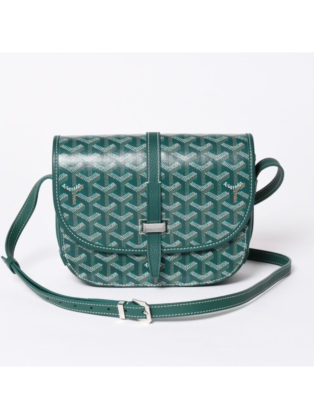 Goyard Belvedere PM Shoulder Bag Green Leather